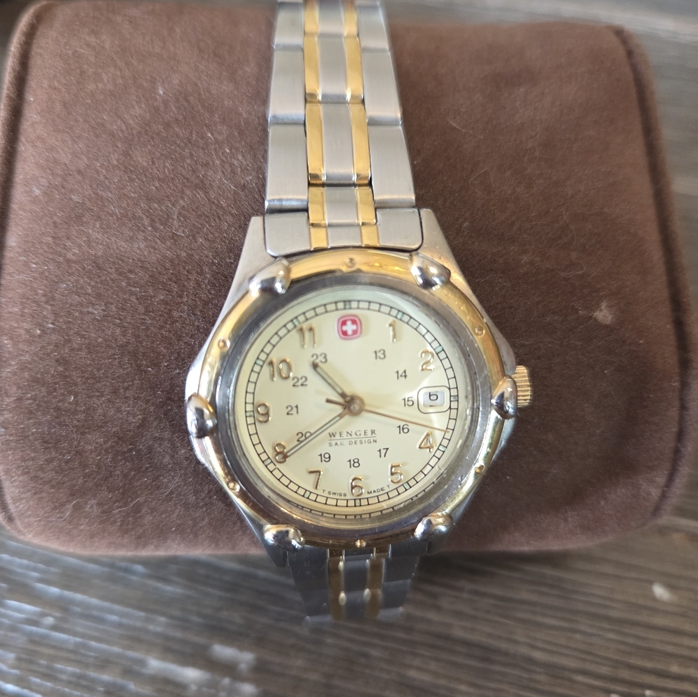 Women's Swiss Wenger Two-Tone Gold and Silver Watch - Picture 2 of 9